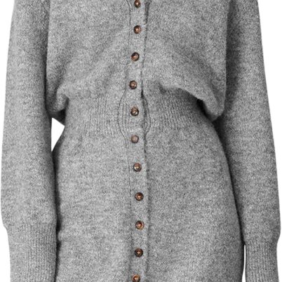 Sweater Dresses for Women 2025 Trendy Long Sleeve Button Down Short Mini Fall Winter Dress